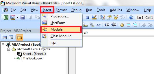 Adding a new module into a VBA project